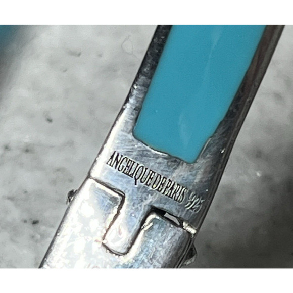 Angelique de Paris Veranda Bracelet Sterling Silver & Robins Egg Blue Resin - Picture 7 of 9